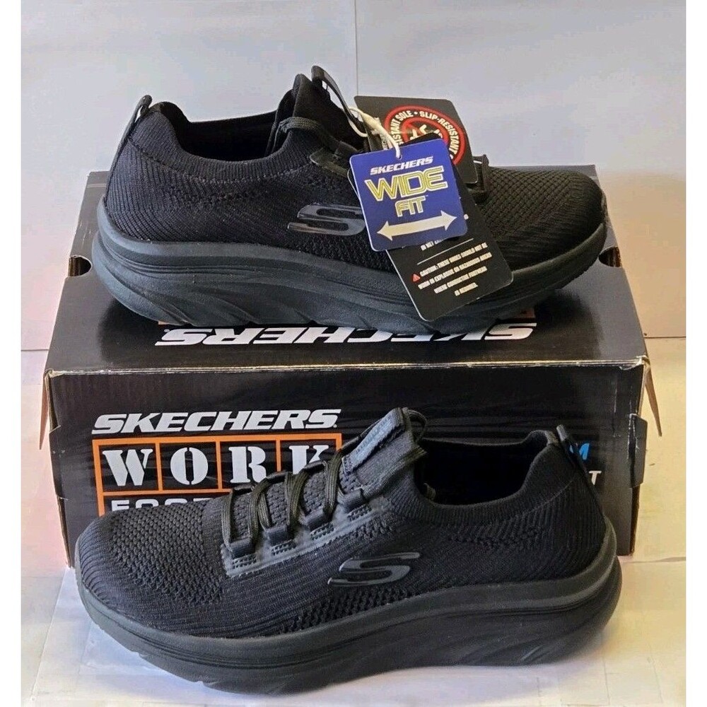 Skechers Work D'LUX Walker SR Shoes Women's 8 Wide Black